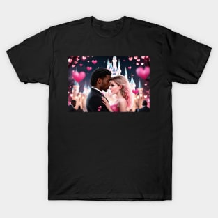 Valentine's Day, Magic mixed Race couple in a Fantasy Land T-Shirt